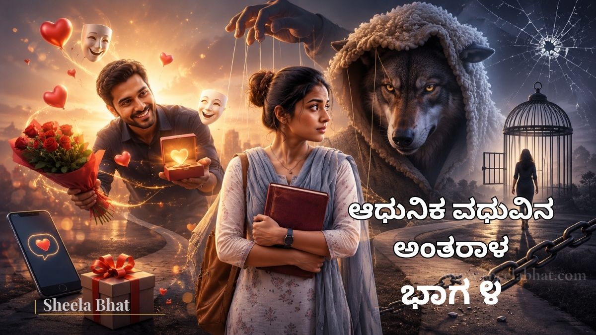 ಹೊಗಳಿಕೆ, ಉಡುಗೊರೆಗಳು ಮತ್ತು ಪ್ರೀತಿಯ ಮುಖವಾಡದ ಹಿಂದೆ ಅಡಗಿರುವ ಭಾವನಾತ್ಮಕ ನಿಯಂತ್ರಣವನ್ನು ಸಂಕೇತಿಸುವ ಮಹಿಳೆಯ ಚಿತ್ರ